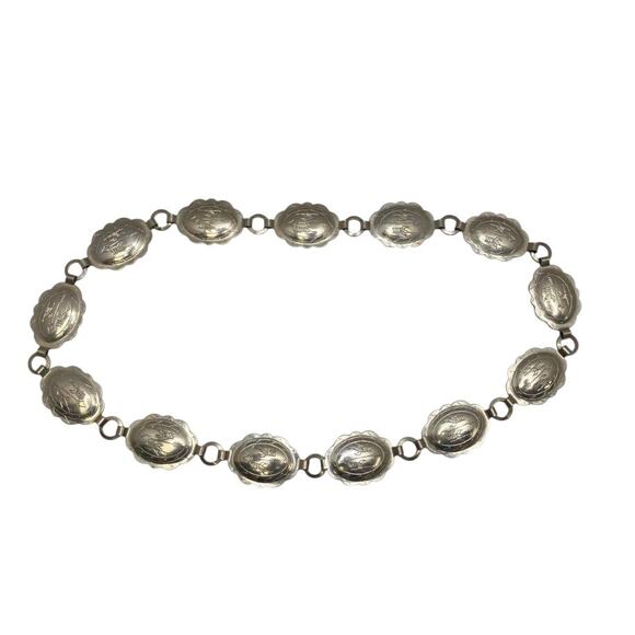 Vintage Silver-tone Concho Belt 33" Glastonbury Boho Festival Western Vibes - Picture 1 of 5